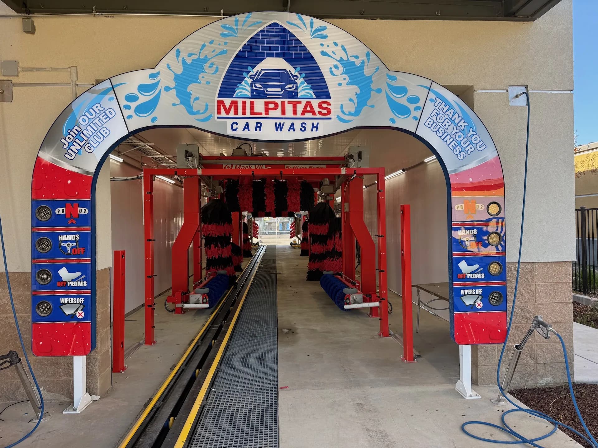 The rebuilt Milpitas Car Wash on South Main Street